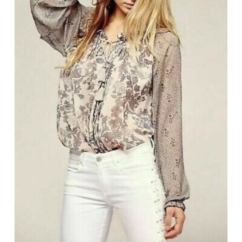 Free People Hendrix Floral Blouse